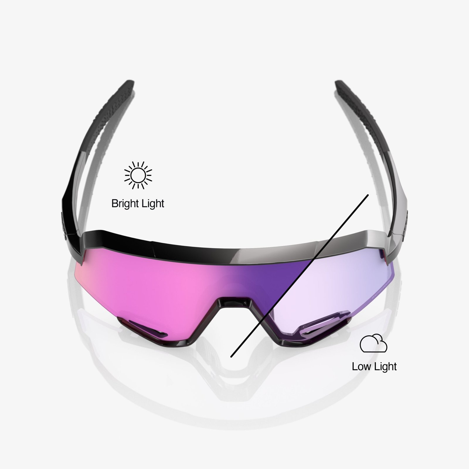 SLENDALE® Gloss Black Purple Mirror Photochromic Lens - Imagen 3